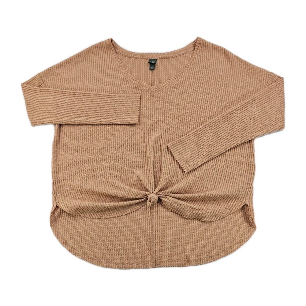 Wild Fable Knotted Front Casual V Neck Women's Med Top Stretch Soft Lightweight